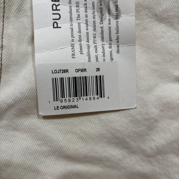 NWT FRAME Le Original Off-White Distressed High Rise Jeans – Women’s 28 - Picture 12 of 14